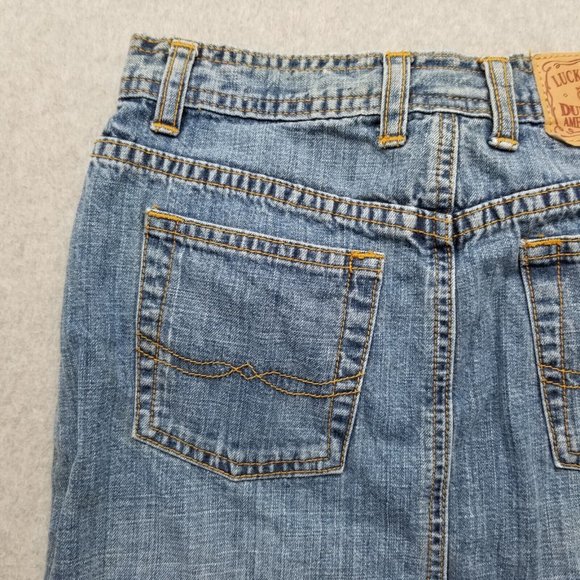 Vintage Lucky Brand Jeans Skirt Womens 12 Blue Pockets 25x16‎ - Picture 9 of 13